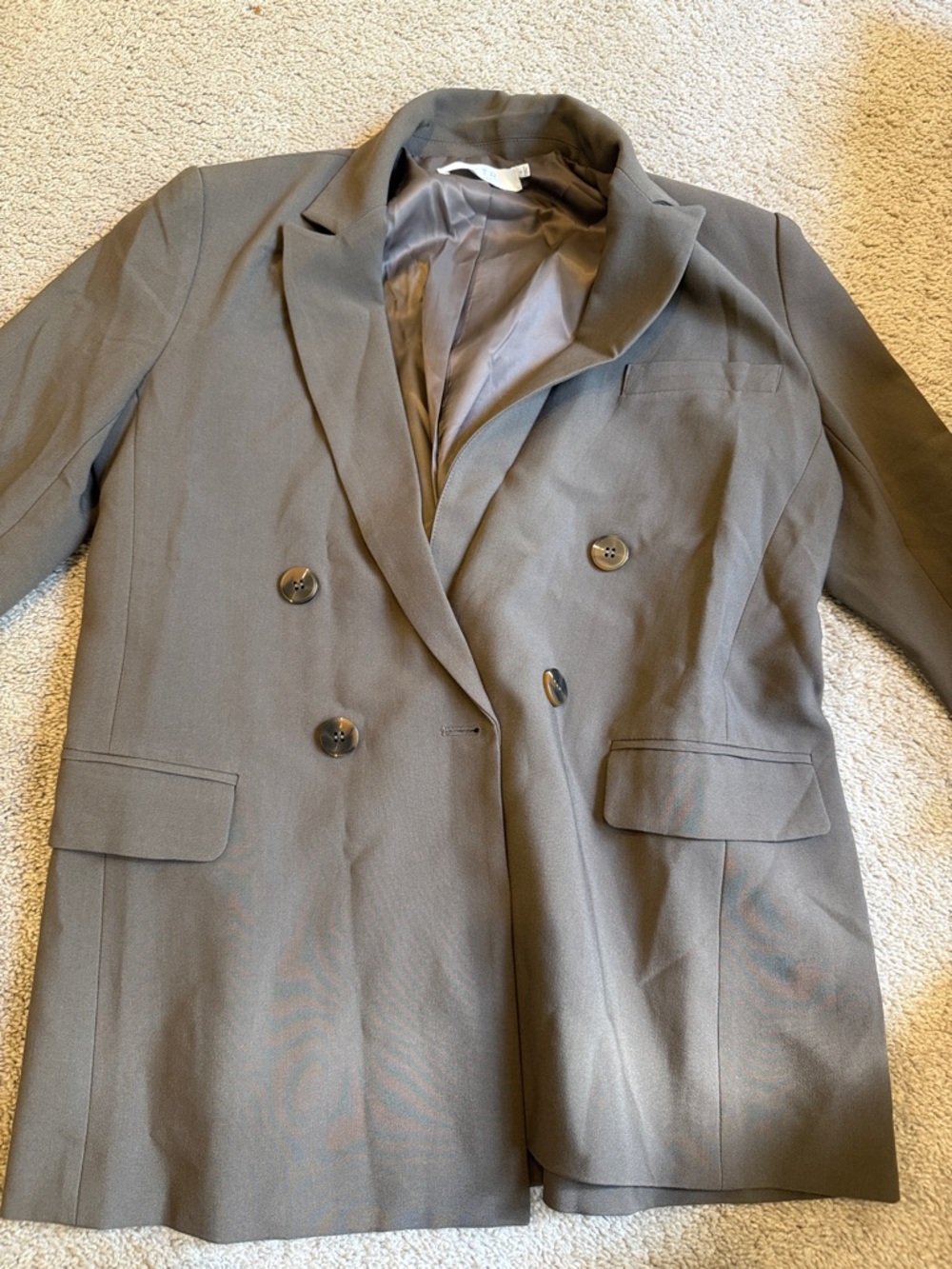 Astr Olive Green Blazer with Taupe Satin Lining